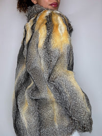 Veste en fourrure véritable naturelle M/L vintage