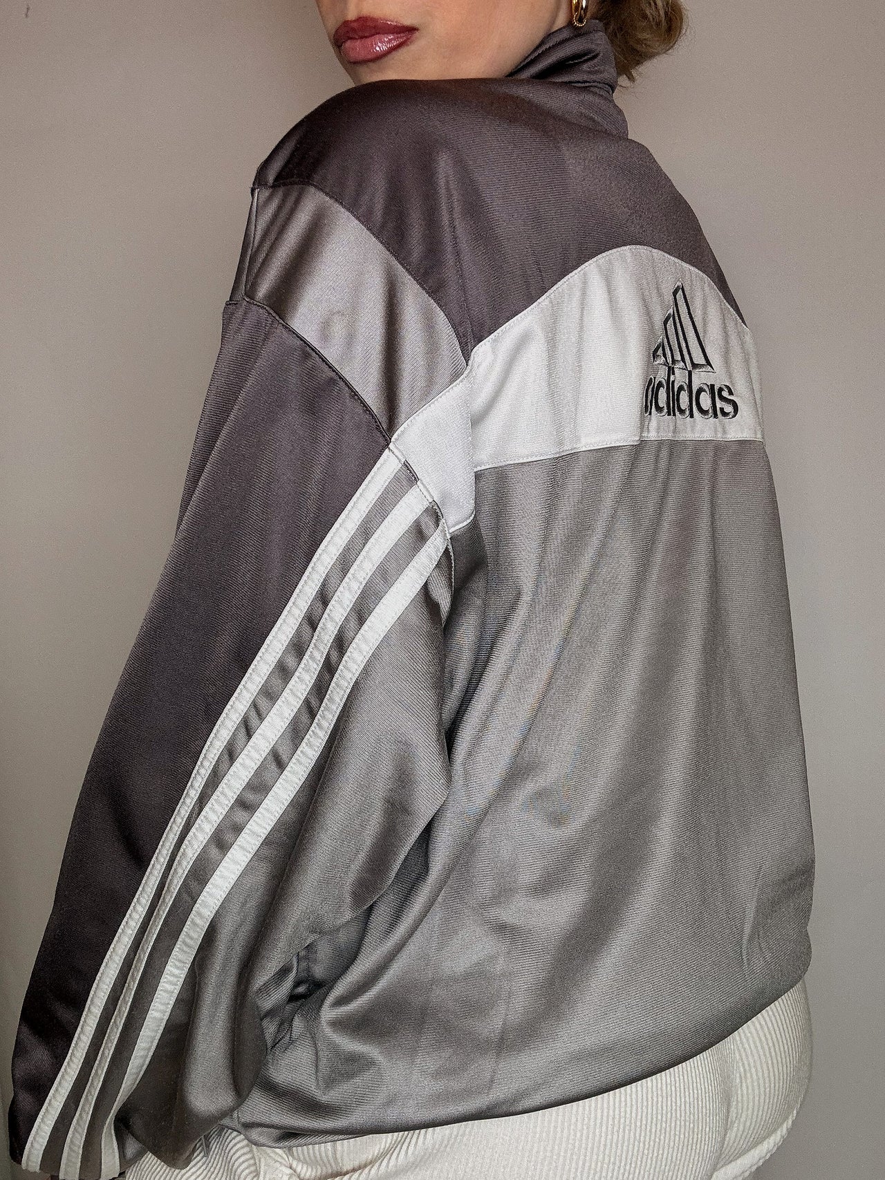Jacket de sport grise ADIDAS L vintage