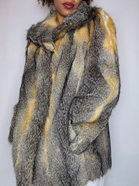 Veste en fourrure véritable naturelle M/L vintage