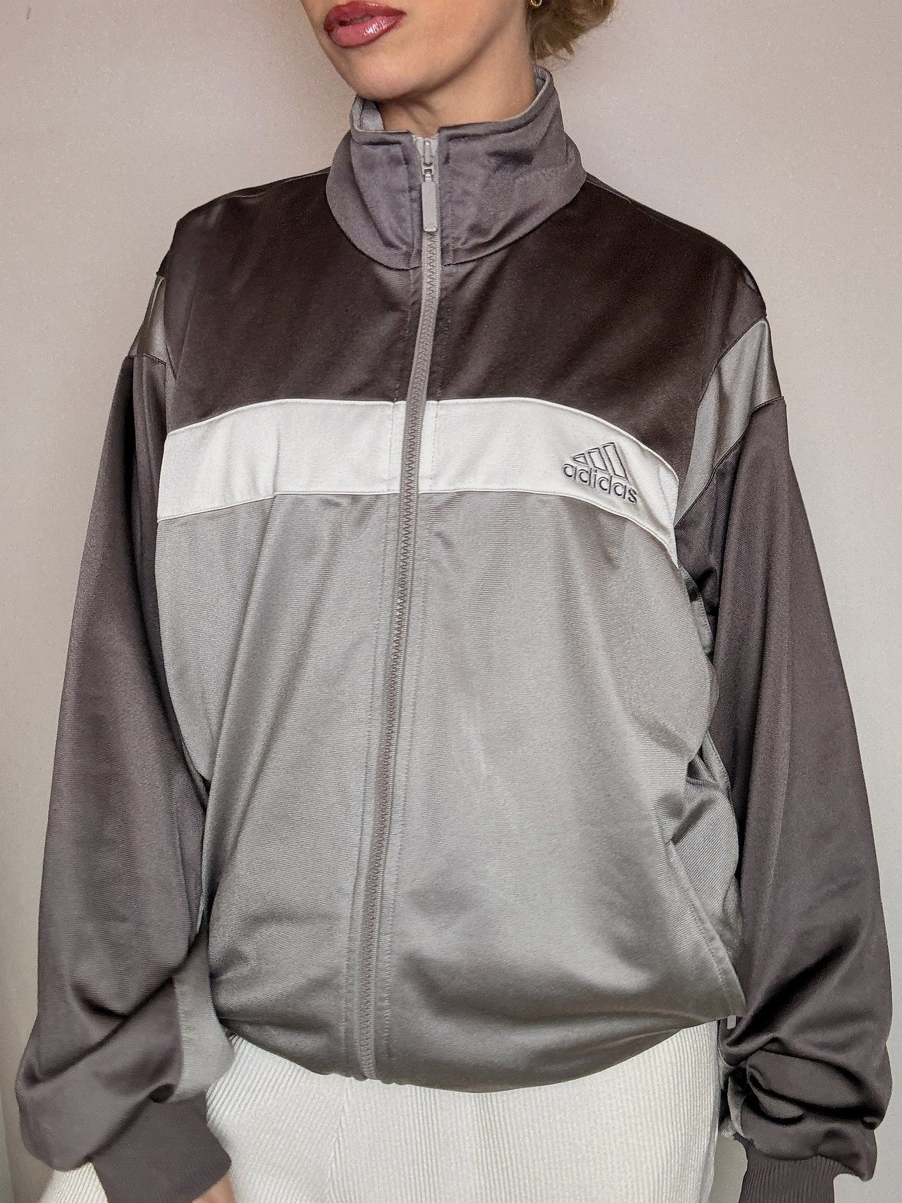 Jacket de sport grise ADIDAS L vintage