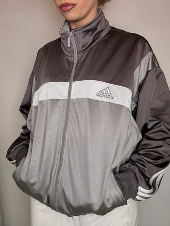 Jacket de sport grise ADIDAS L vintage