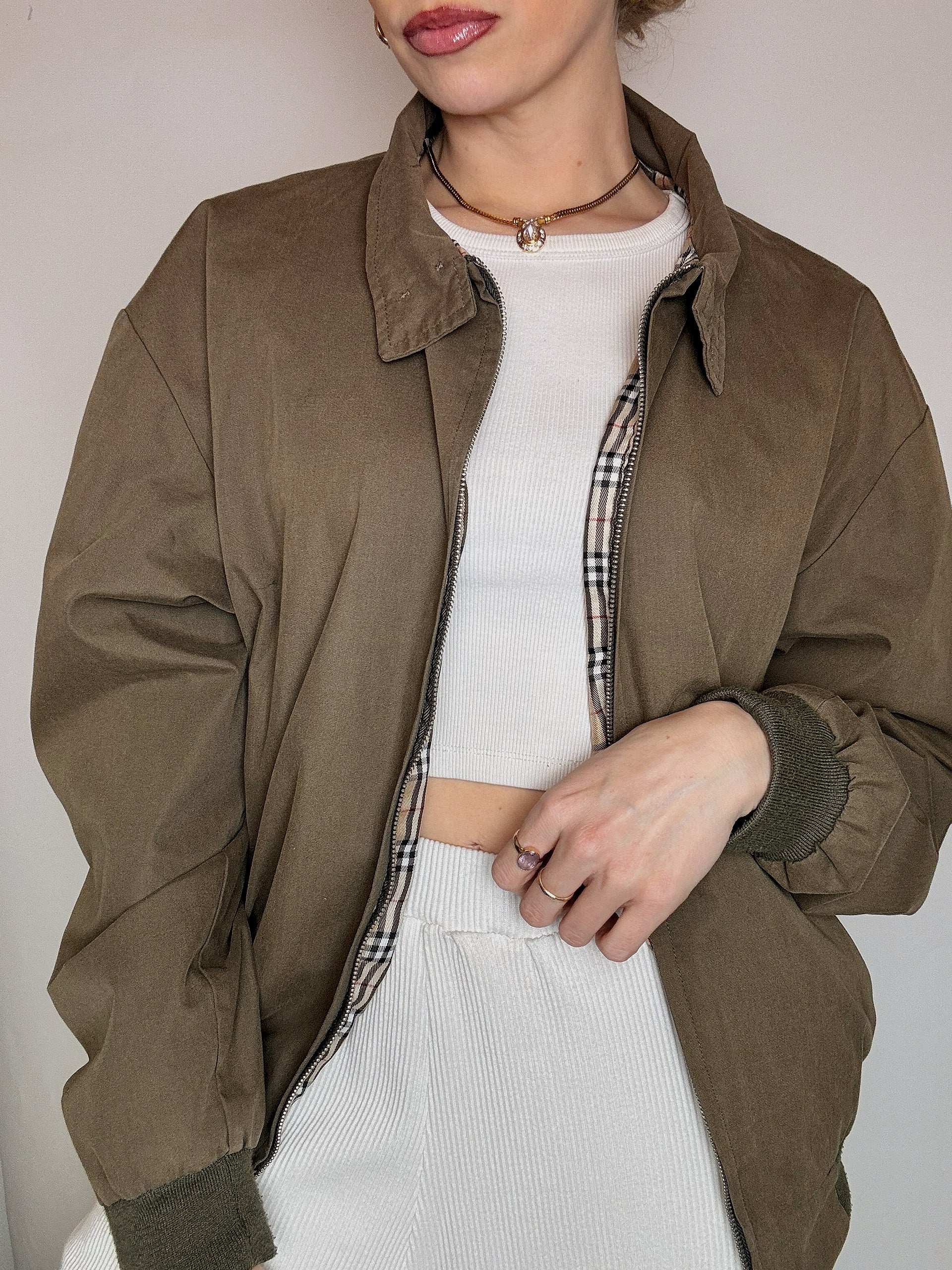 Vintage L/XL burgunderfarbene Seidenjacke