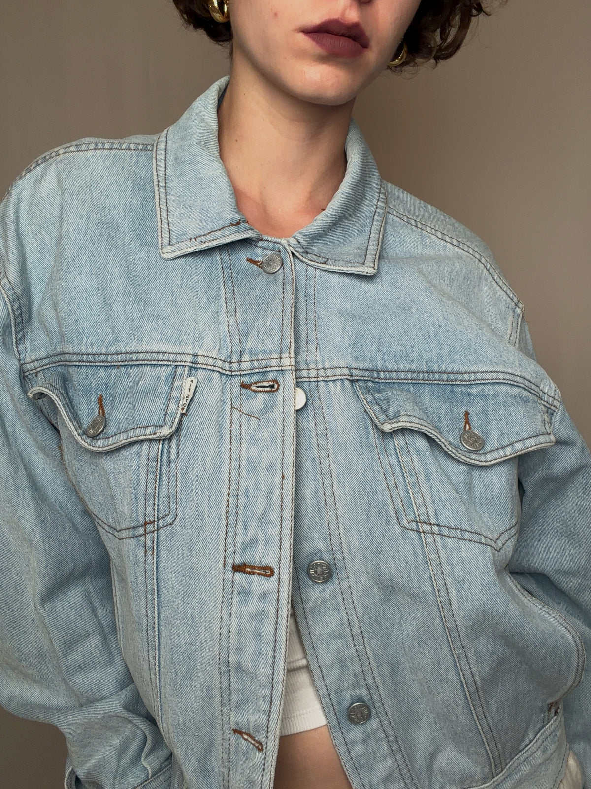 Veste en jean clair oversized M vintage