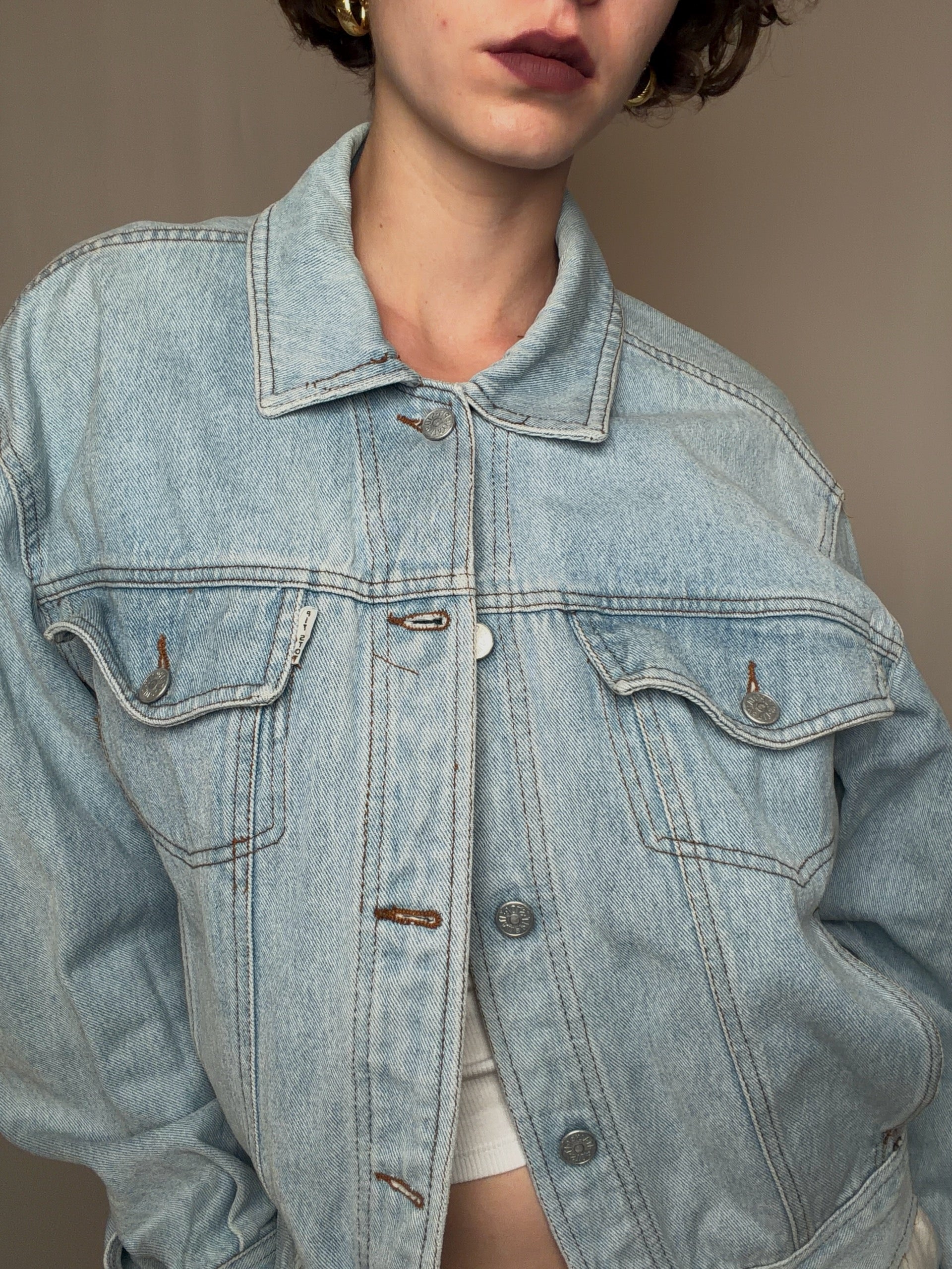Veste en jean clair oversized M vintage