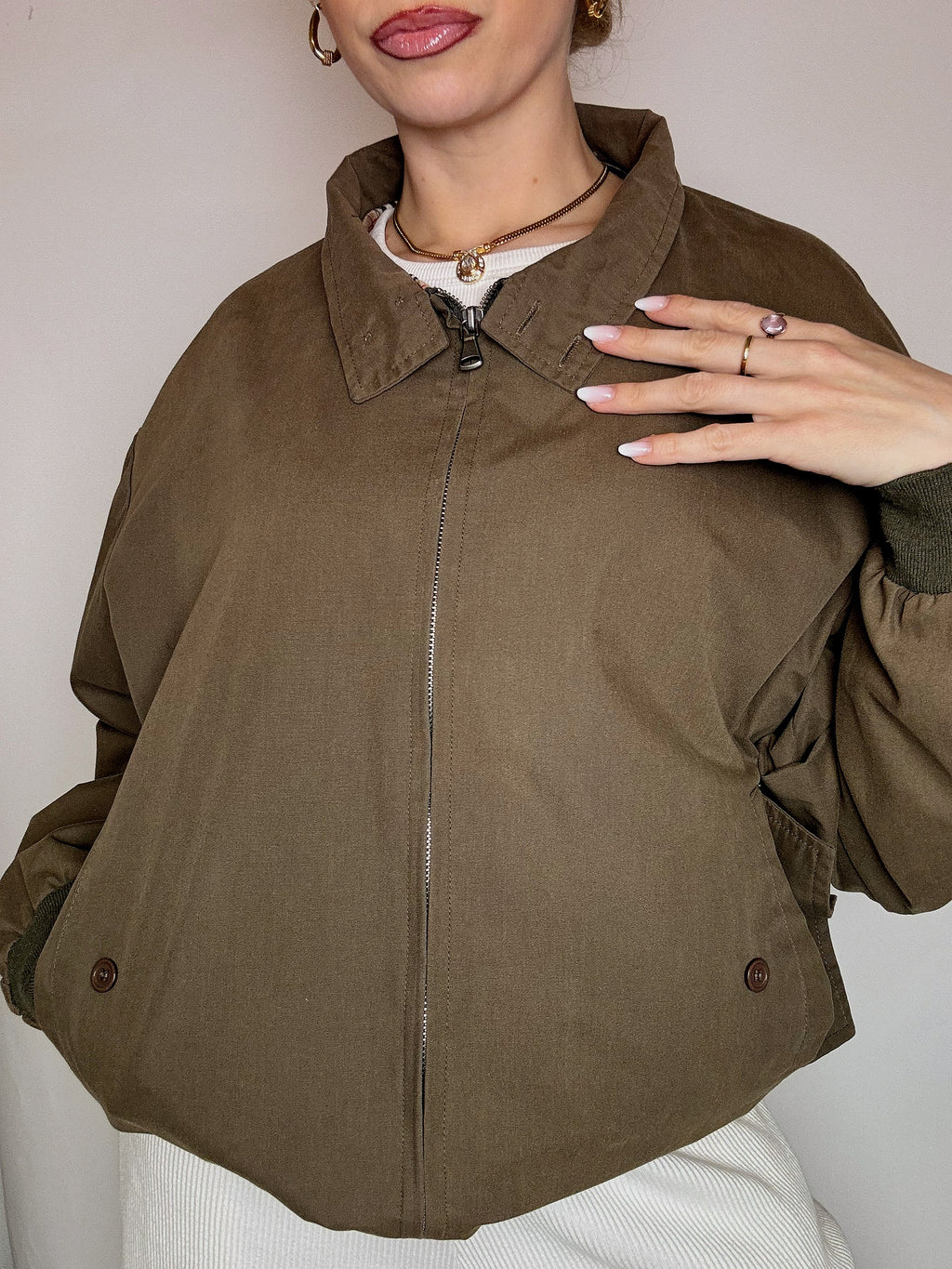 Vintage L/XL burgunderfarbene Seidenjacke