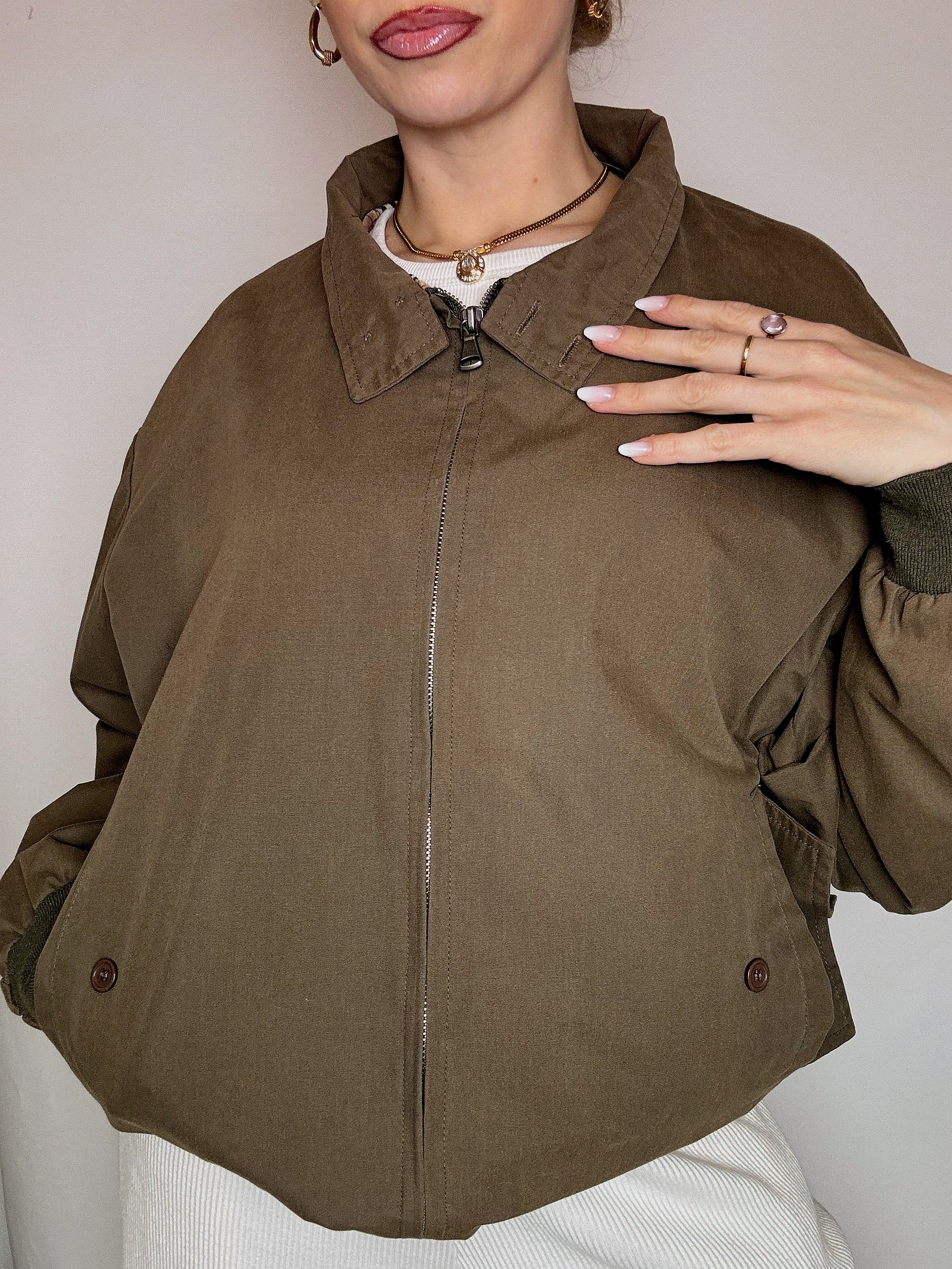 Vintage L/XL burgunderfarbene Seidenjacke