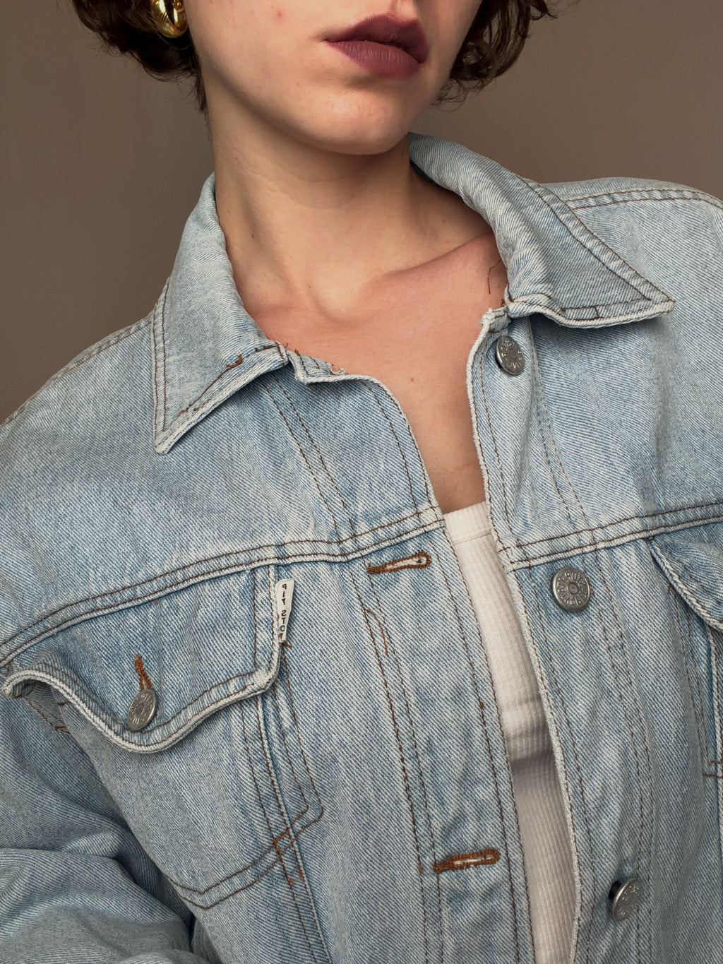 Veste en jean clair oversized M vintage