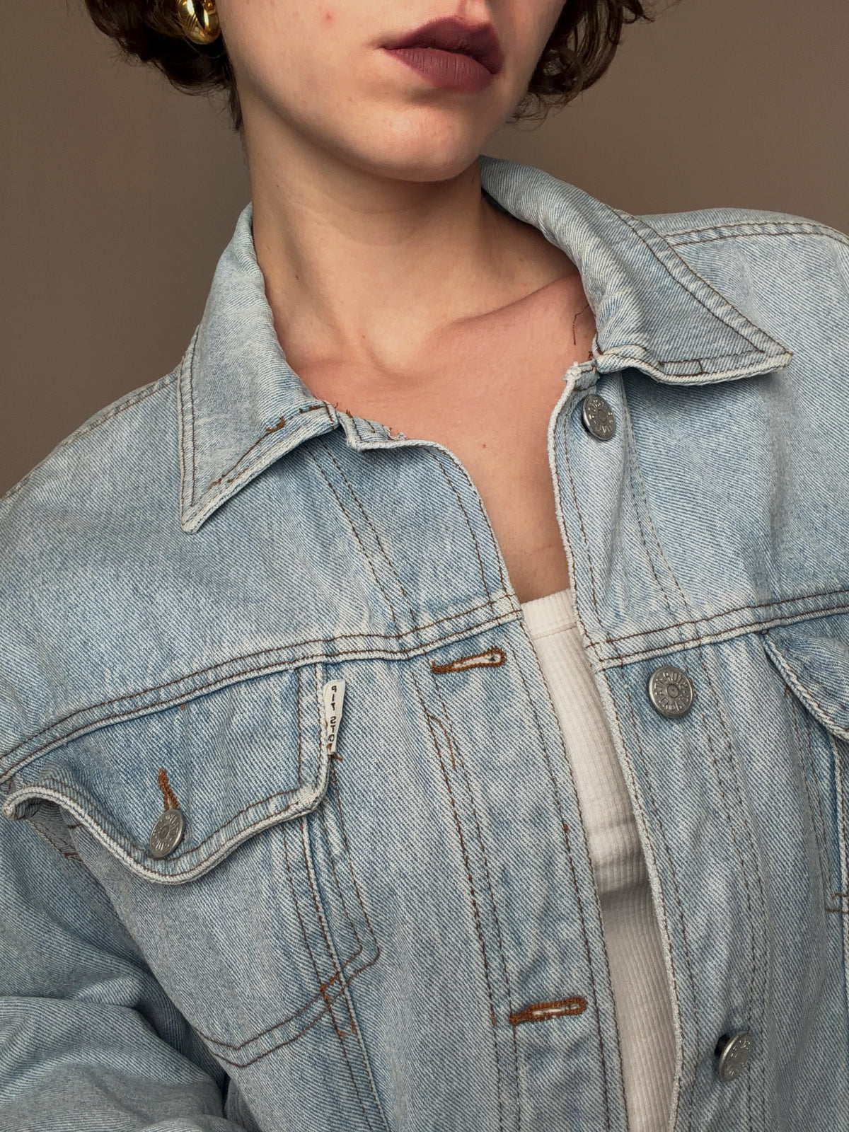Veste en jean clair oversized M vintage