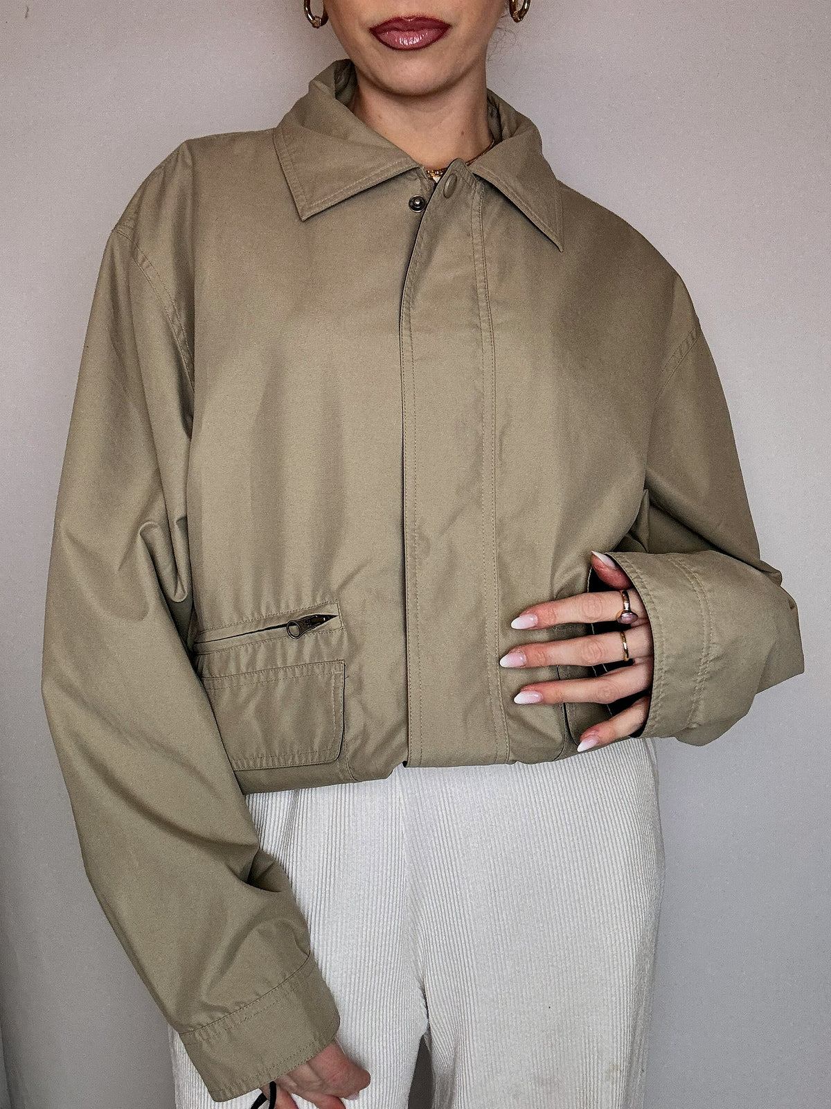 Vintage L/XL burgunderfarbene Seidenjacke