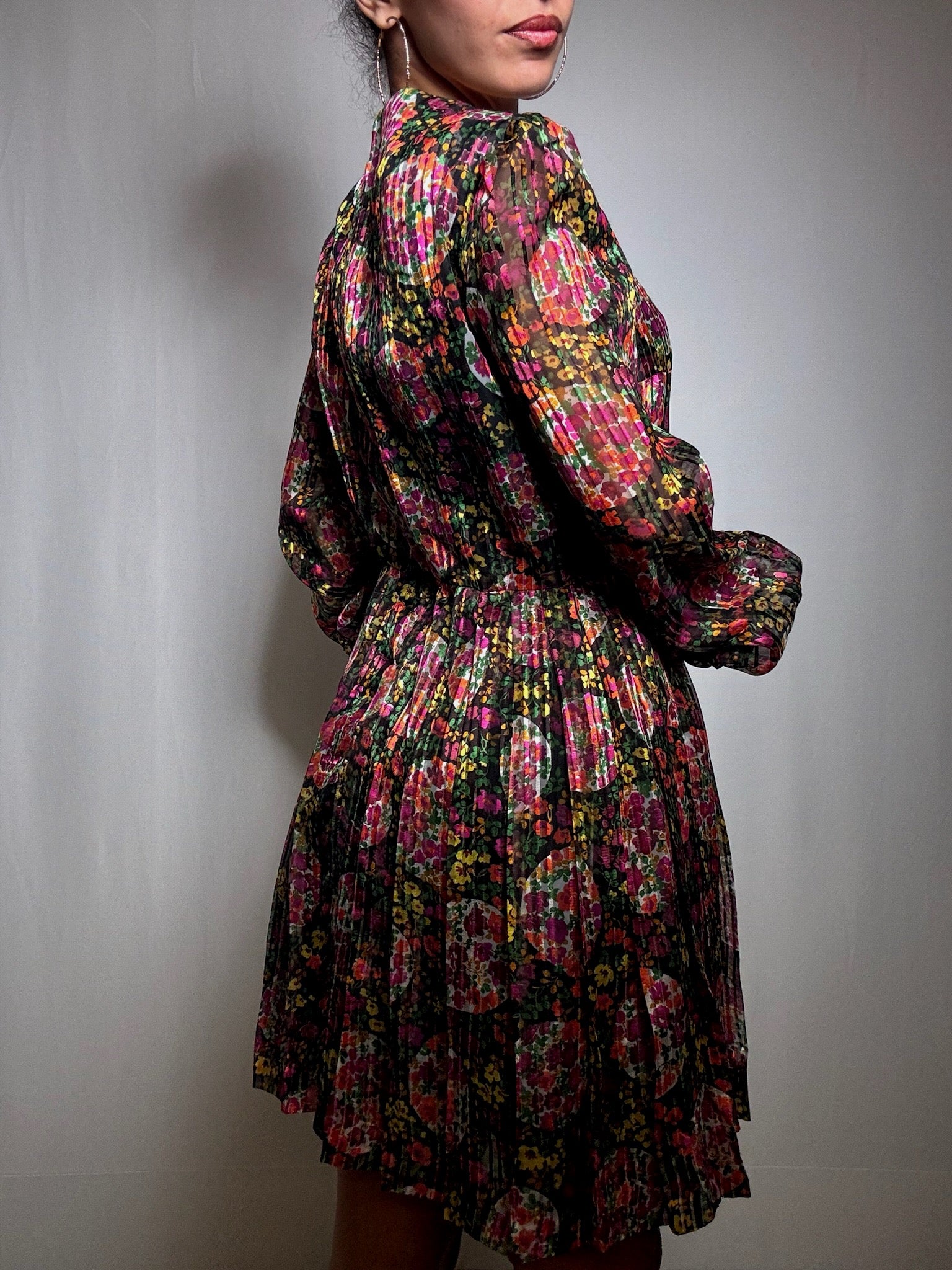 Robe courte à fleurs M/L vintage