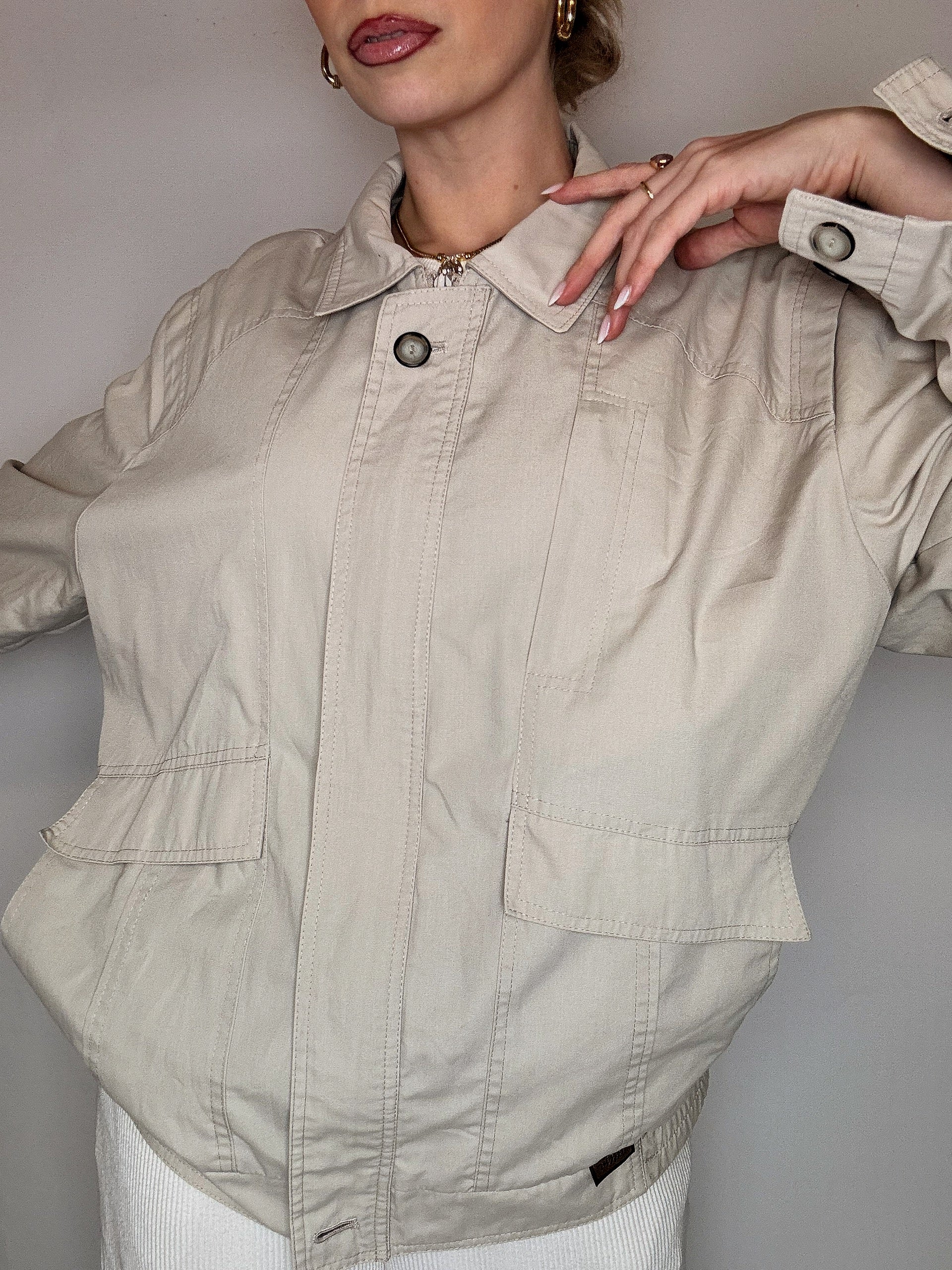 Blouson en coton crème L/XL vintage