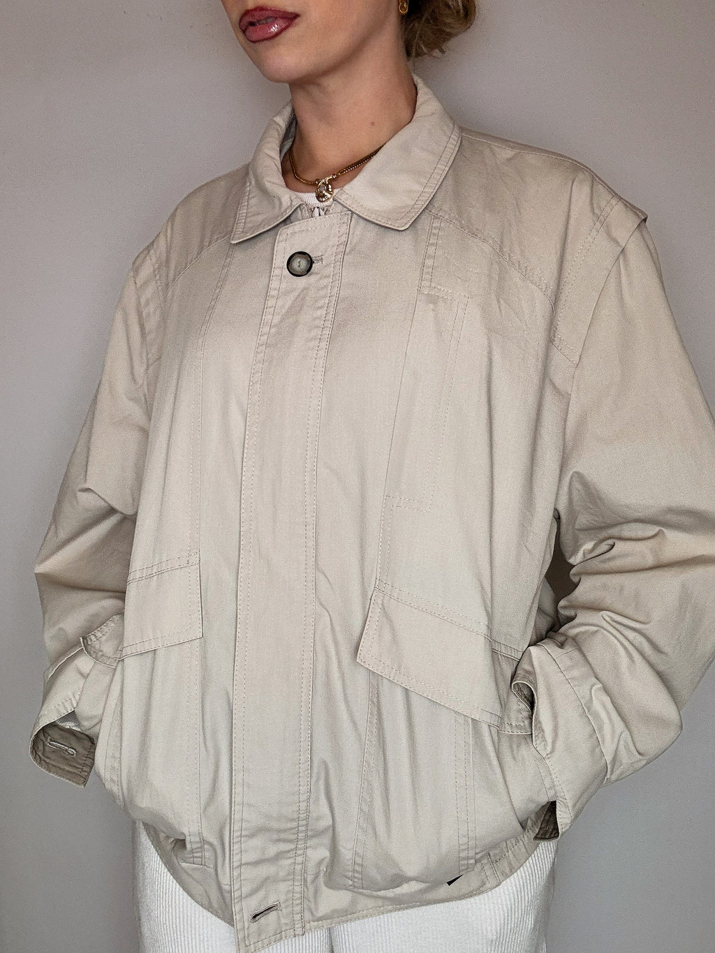 Blouson en coton crème L/XL vintage