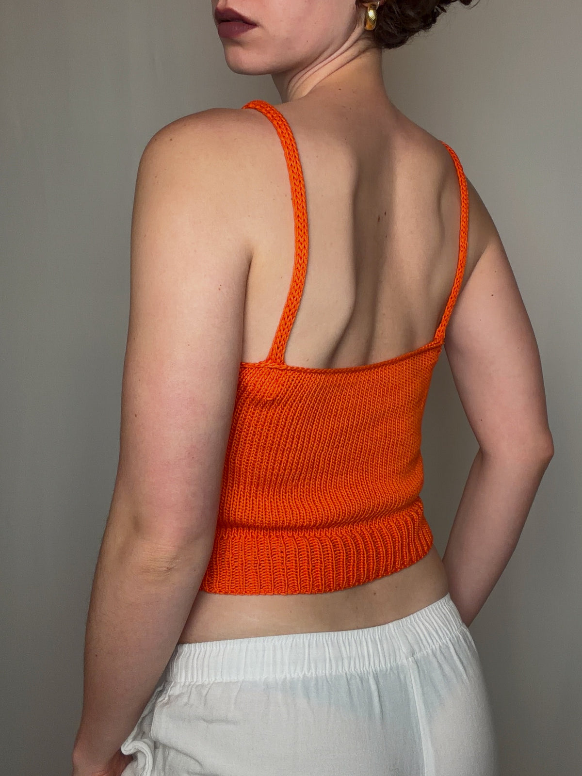 Top crocheté orange S/M vintage