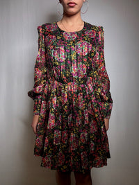 Robe courte à fleurs M/L vintage