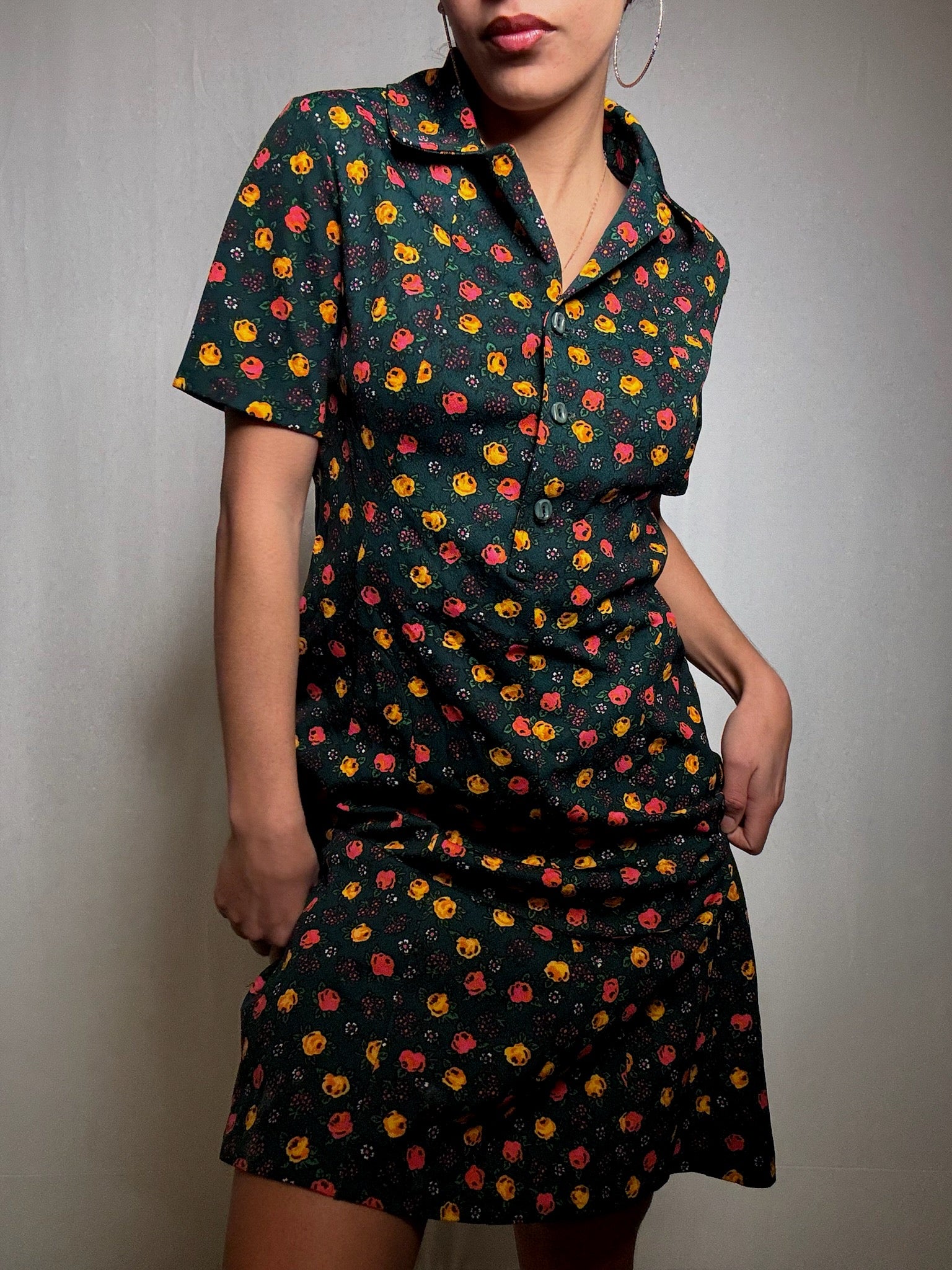 Robe courte imprimée M vintage