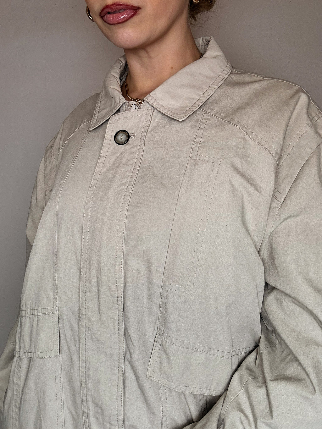 Blouson en coton crème L/XL vintage