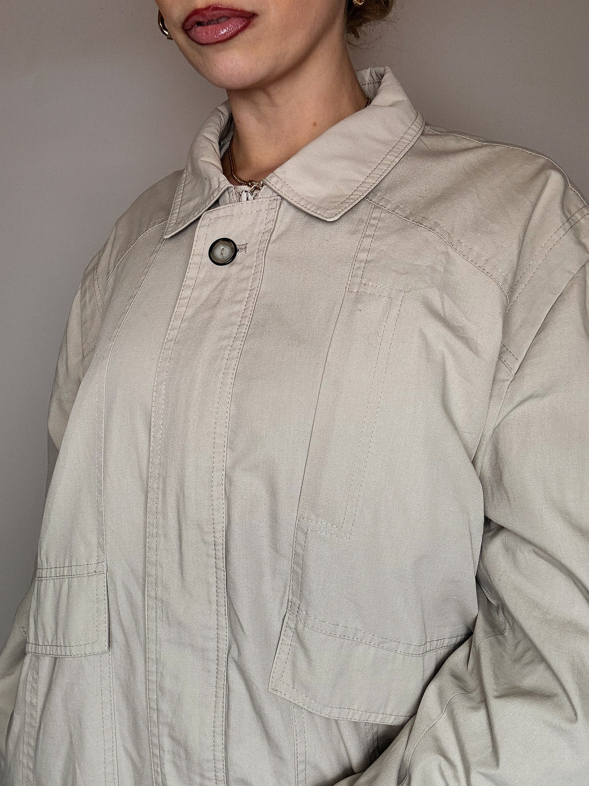 Blouson en coton crème L/XL vintage