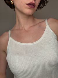 Top en maille blanche S vintage