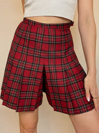 Vintage roter Karoskort, Größe S/M