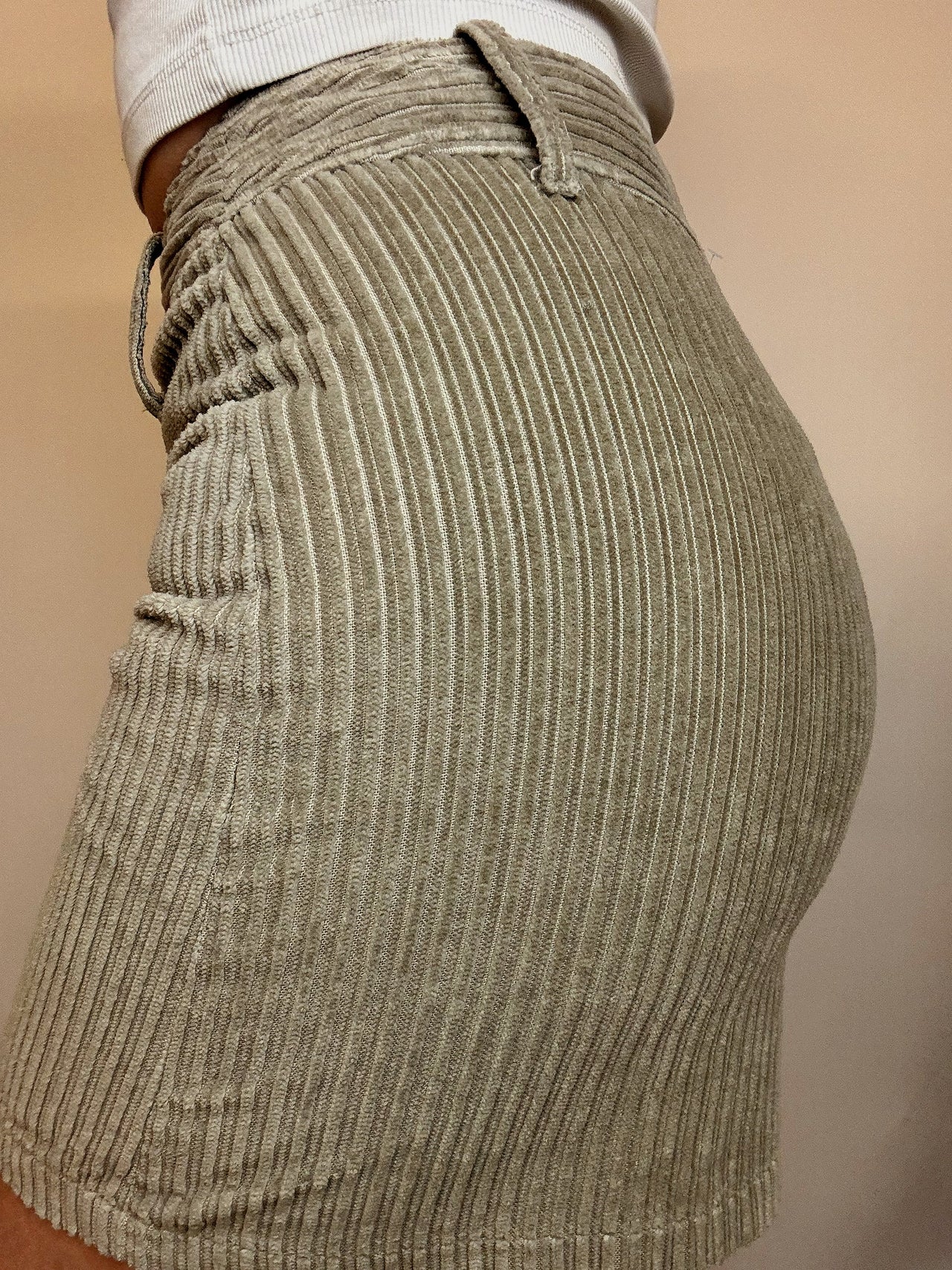Jupe en velours cotelé beige XS vintage