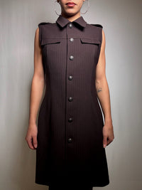 Brown structured dress L vintage