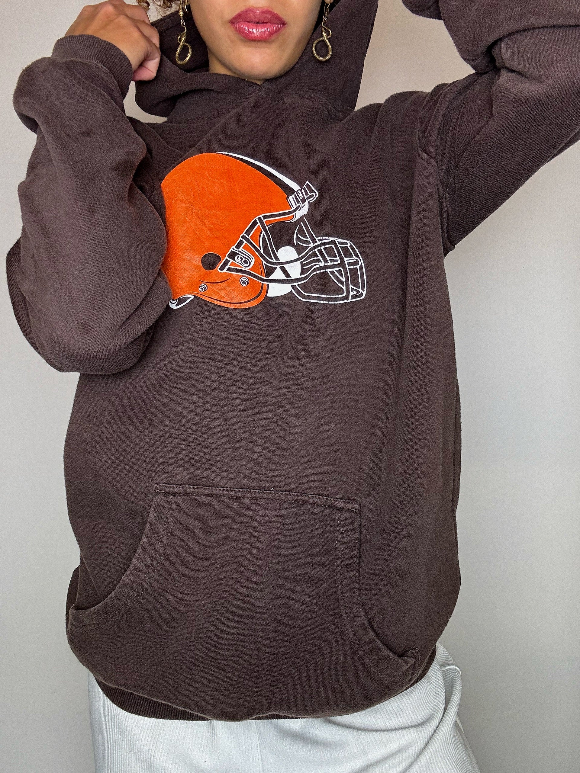 Vintage brauner OUTER STUFF Hoodie, Größe M/L