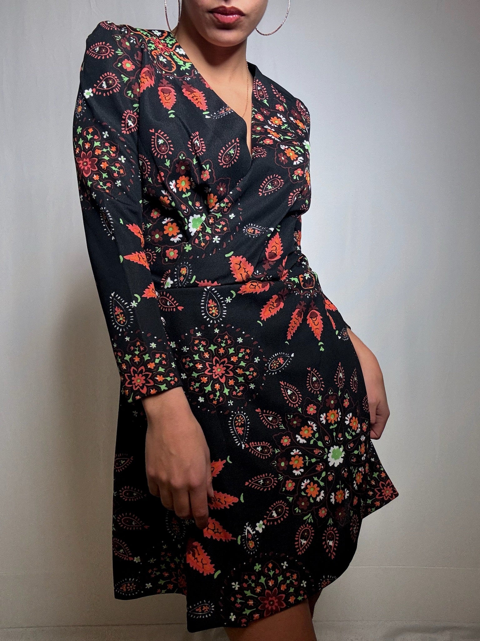 Robe courte à motifs L vintage