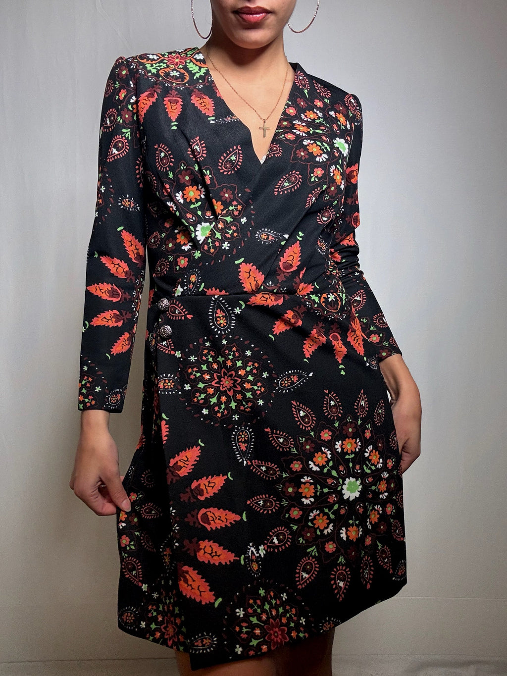 Robe courte à motifs L vintage