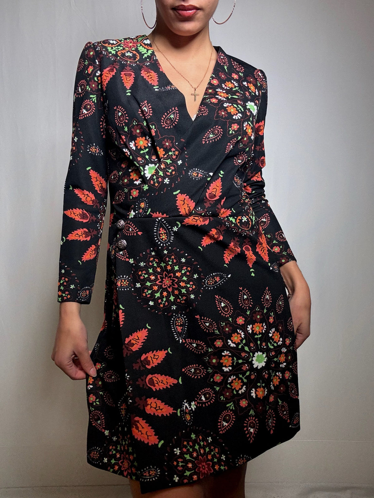 Robe courte à motifs L vintage