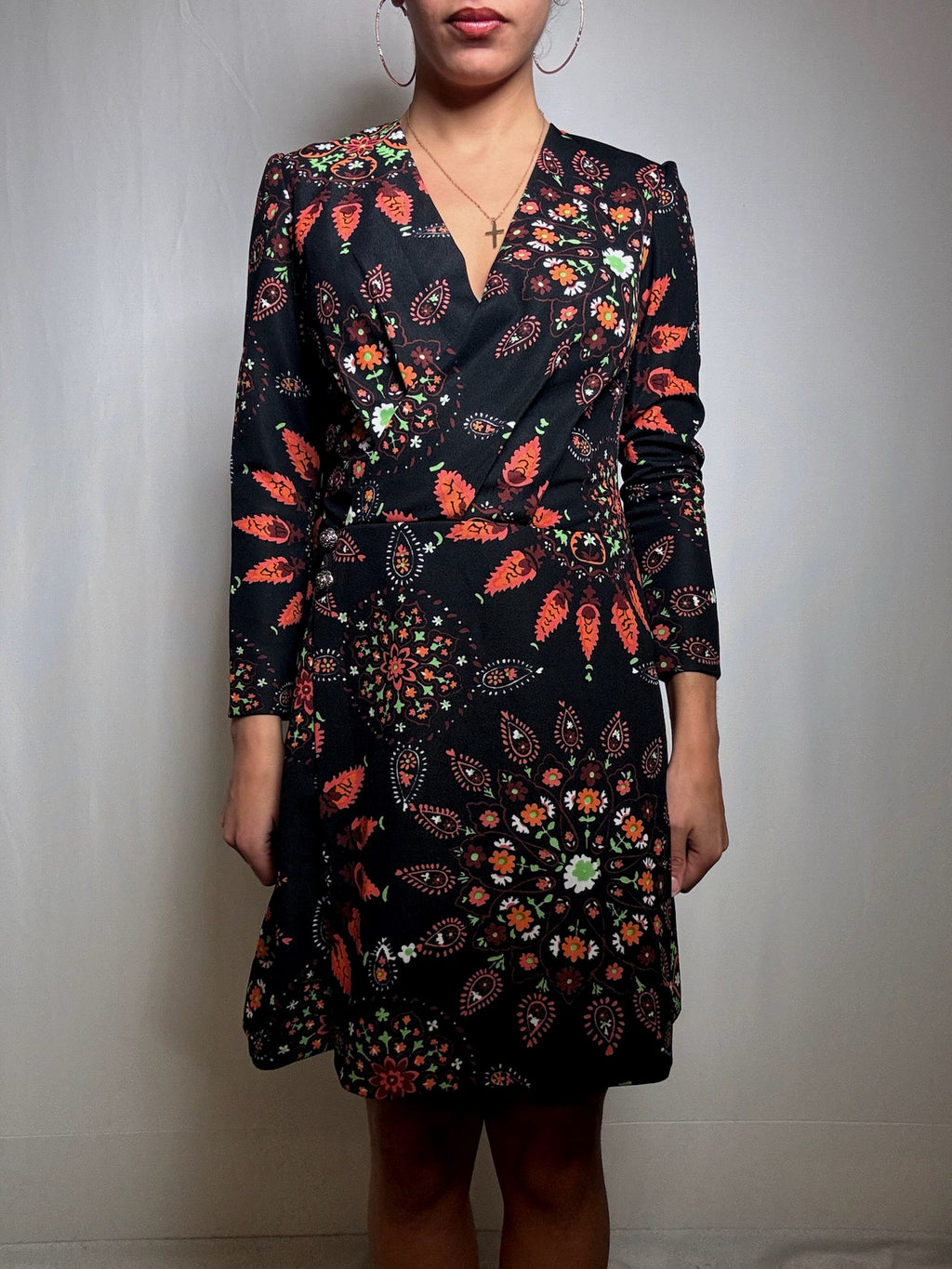 Robe courte à motifs L vintage