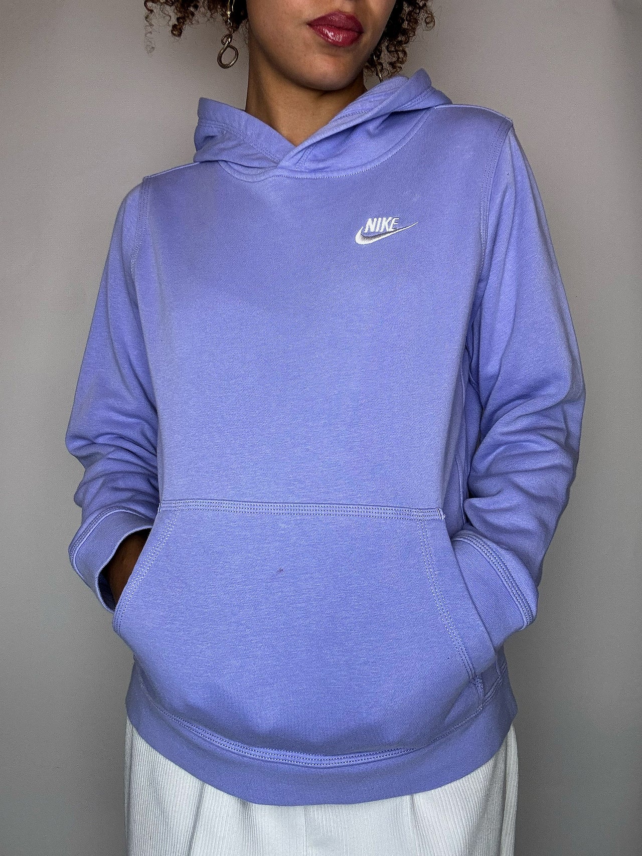 Sweat à capuche lila NIKE L vintage