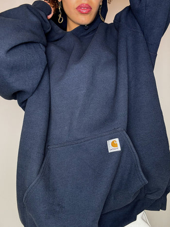 Sweat à capuche marine CARHARTT 2XL vintage