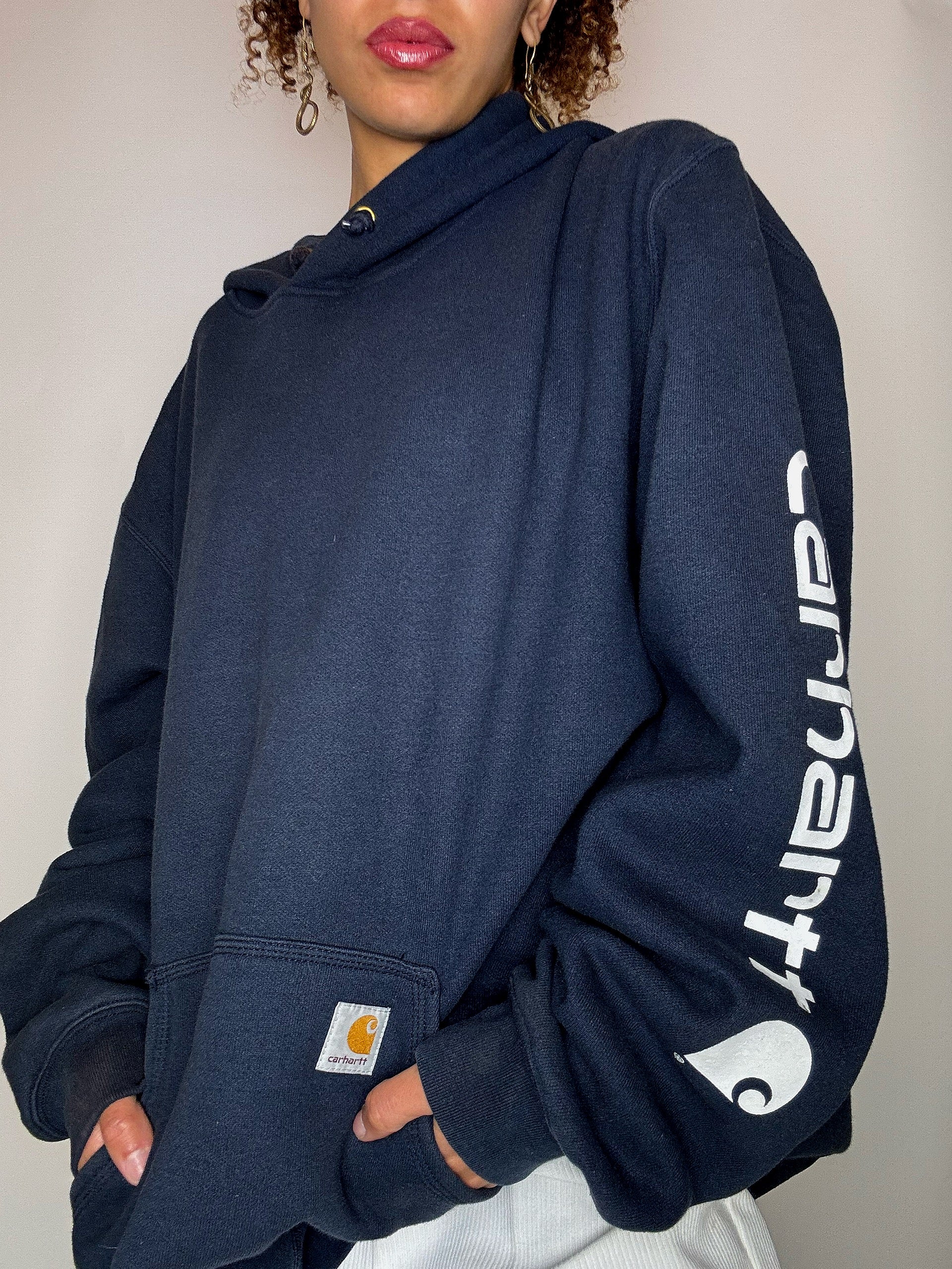 CARHARTT navy hoodie 2XL vintage