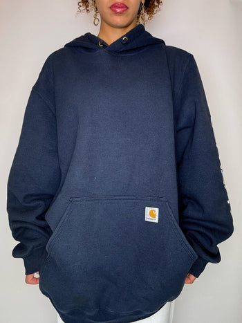 Sweat à capuche marine CARHARTT 2XL vintage