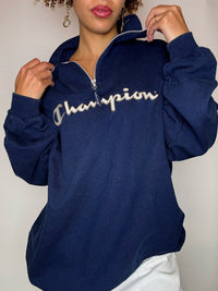 Vintage CHAMPION XL navy funnel neck sweatshirt