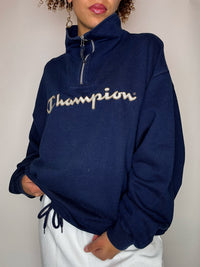 Vintage CHAMPION XL navy funnel neck sweatshirt