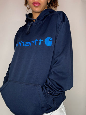 Sweat à capuche marine CARHARTT L/XL vintage