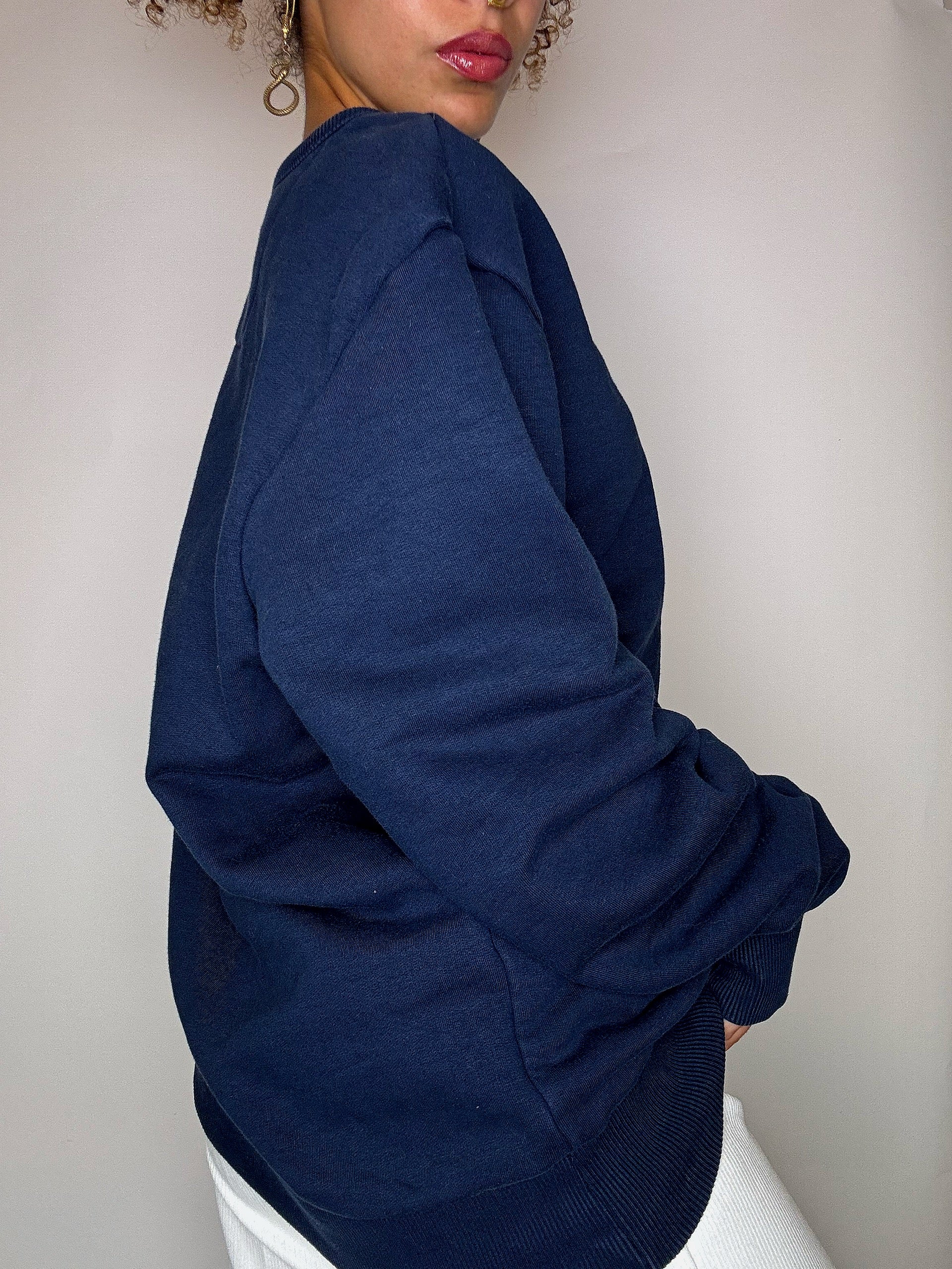 Sweat à col rond marine COLUMBIA L vintage