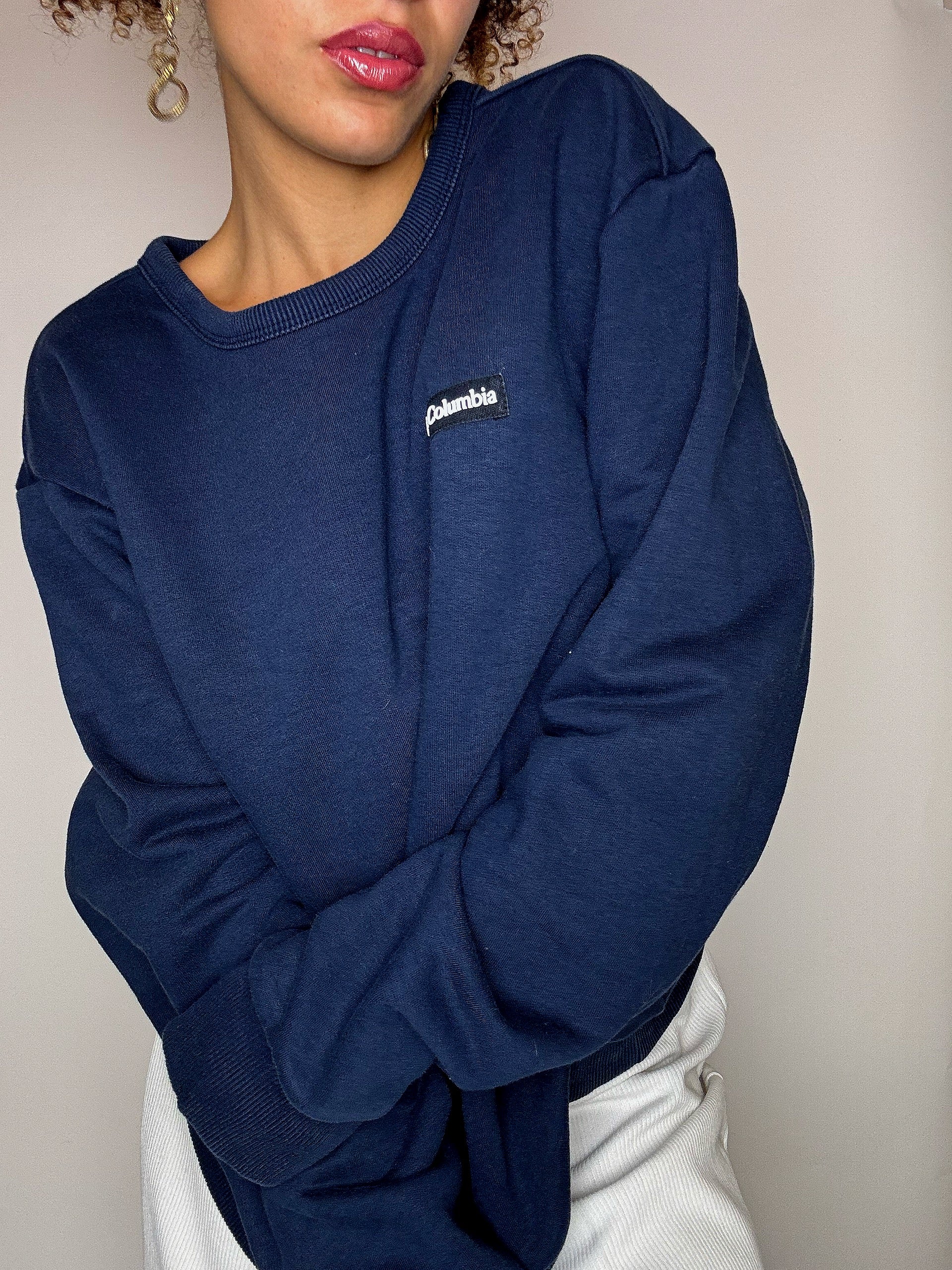 COLUMBIA L Vintage-Sweatshirt in Marineblau mit Rundhalsausschnitt