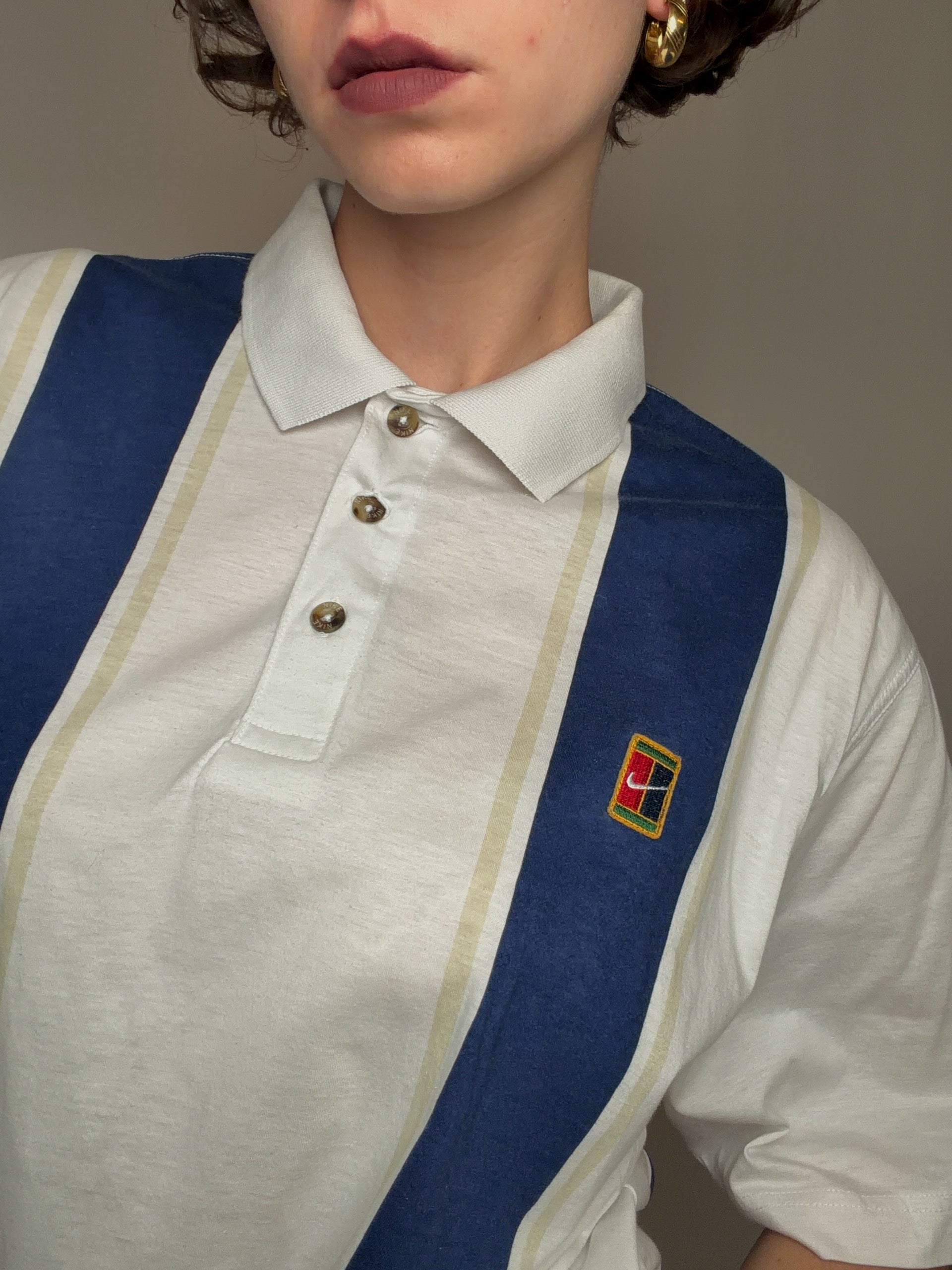 Polo rayé Nike L vintage