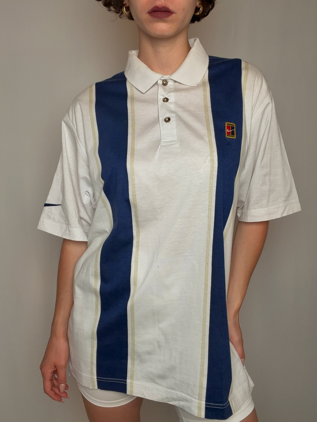 Polo rayé Nike L vintage