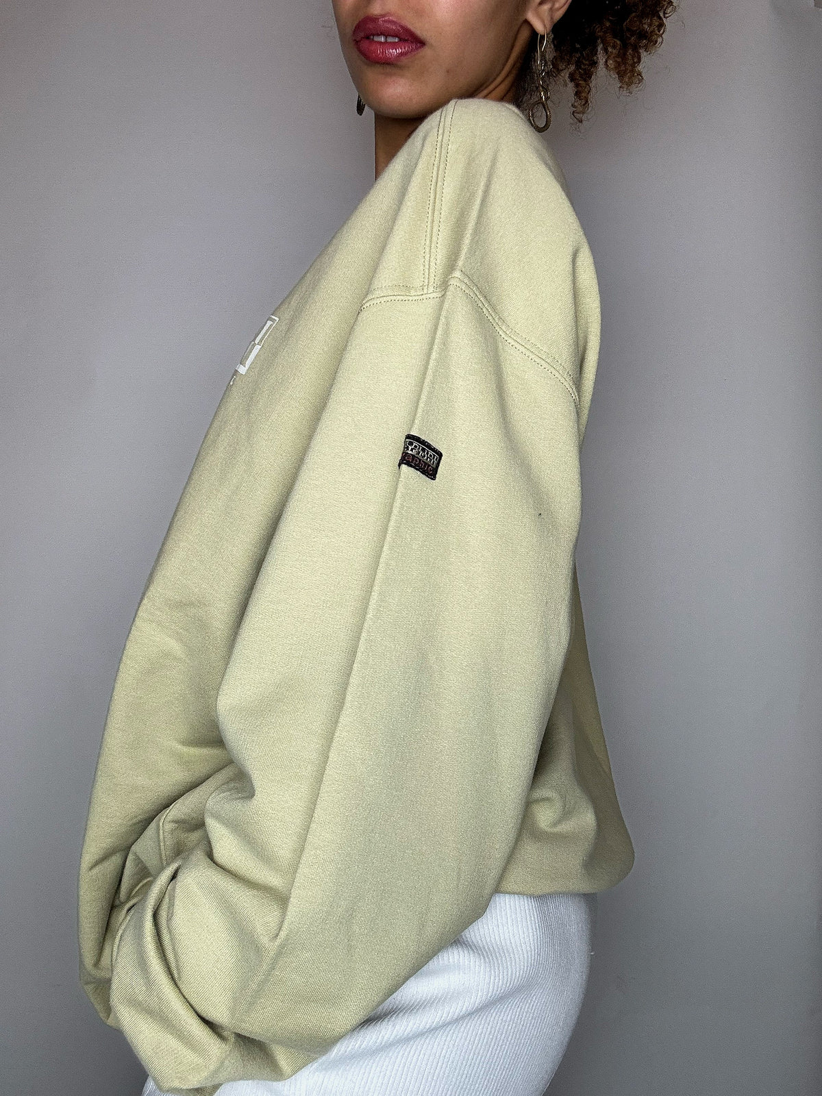 Sweat à col rond beige NAPAPIJRI XXL vintage