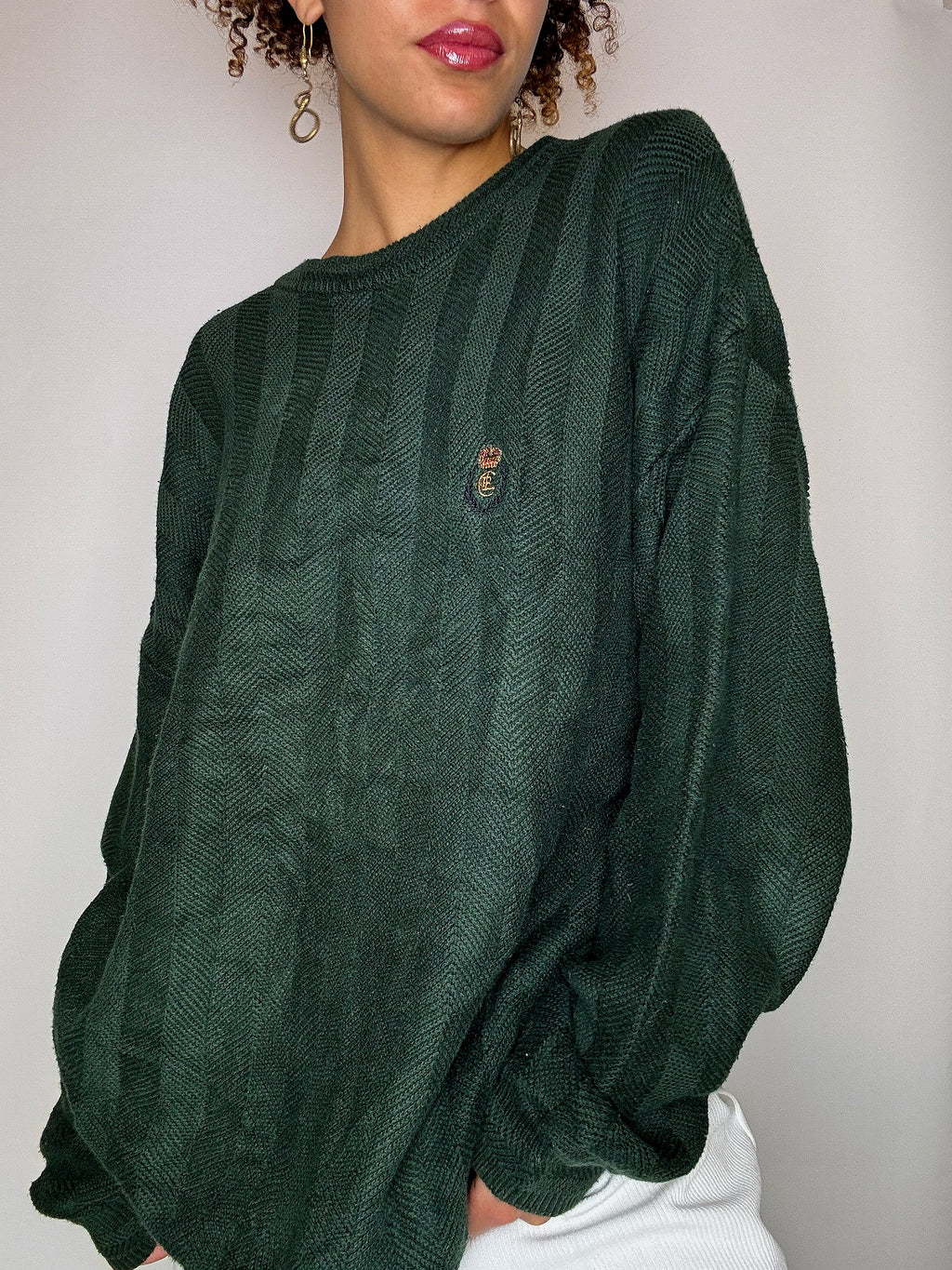 Pull en maille vert CHAPS BY RALPH LAUREN L vintage