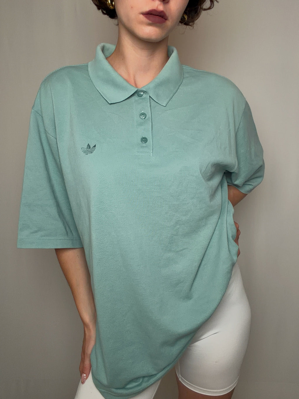 Polo vert d'eau Adidas XL vintage
