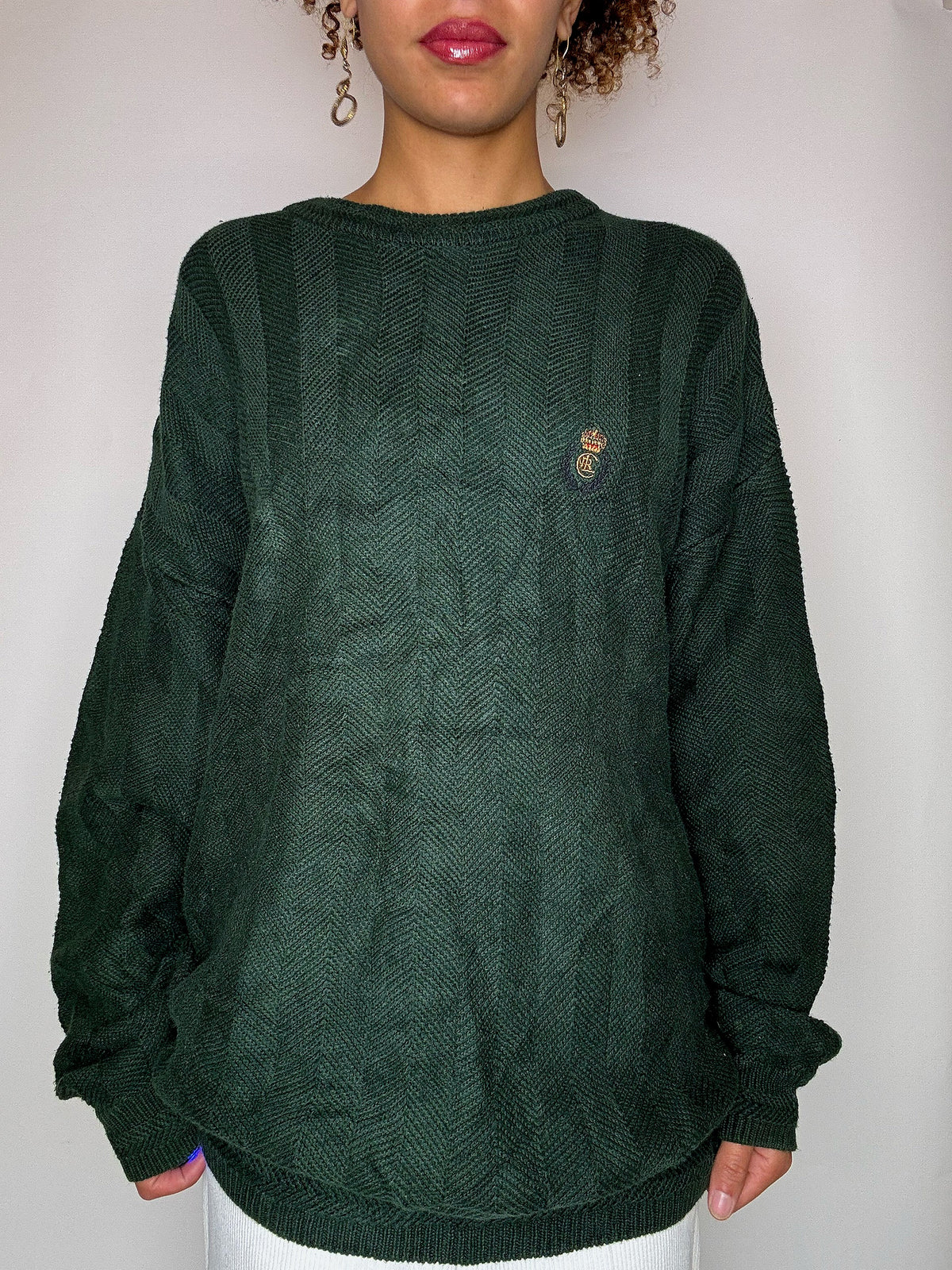 Pull en maille vert CHAPS BY RALPH LAUREN L vintage
