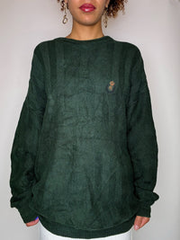 Pull en maille vert CHAPS BY RALPH LAUREN L vintage