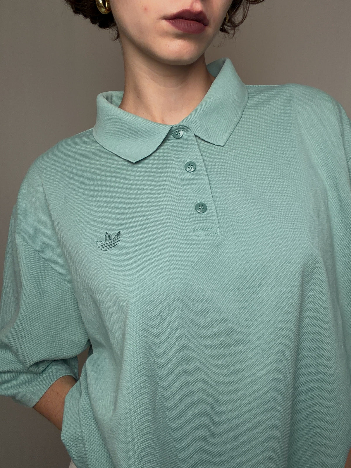 Polo vert d'eau Adidas XL vintage