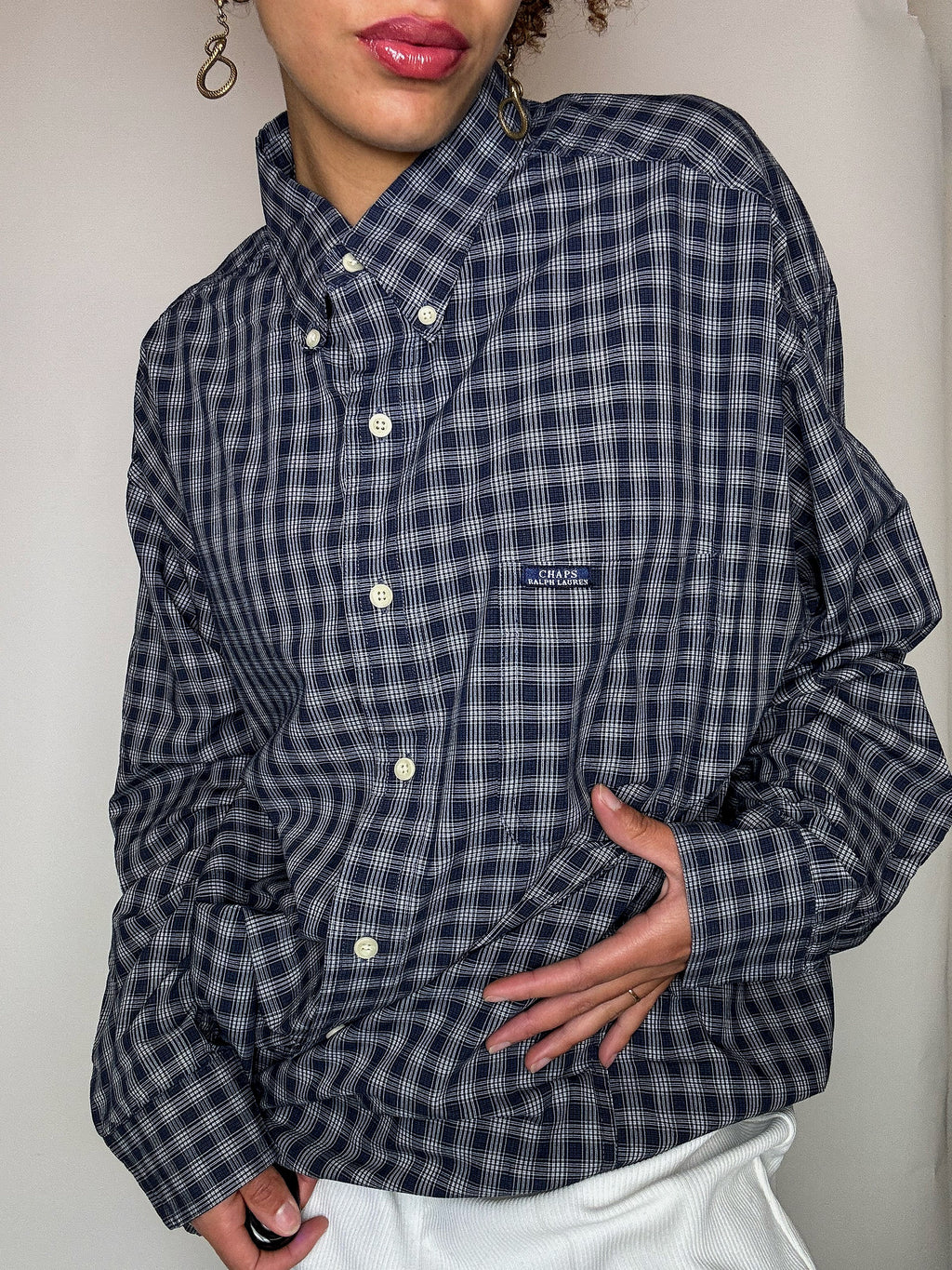 CHAPS BY RALPH LAUREN plaid shirt XL vintage