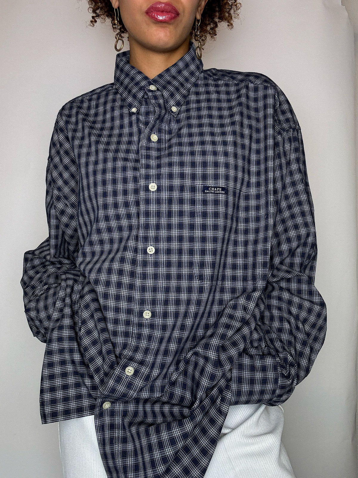 CHAPS BY RALPH LAUREN plaid shirt XL vintage