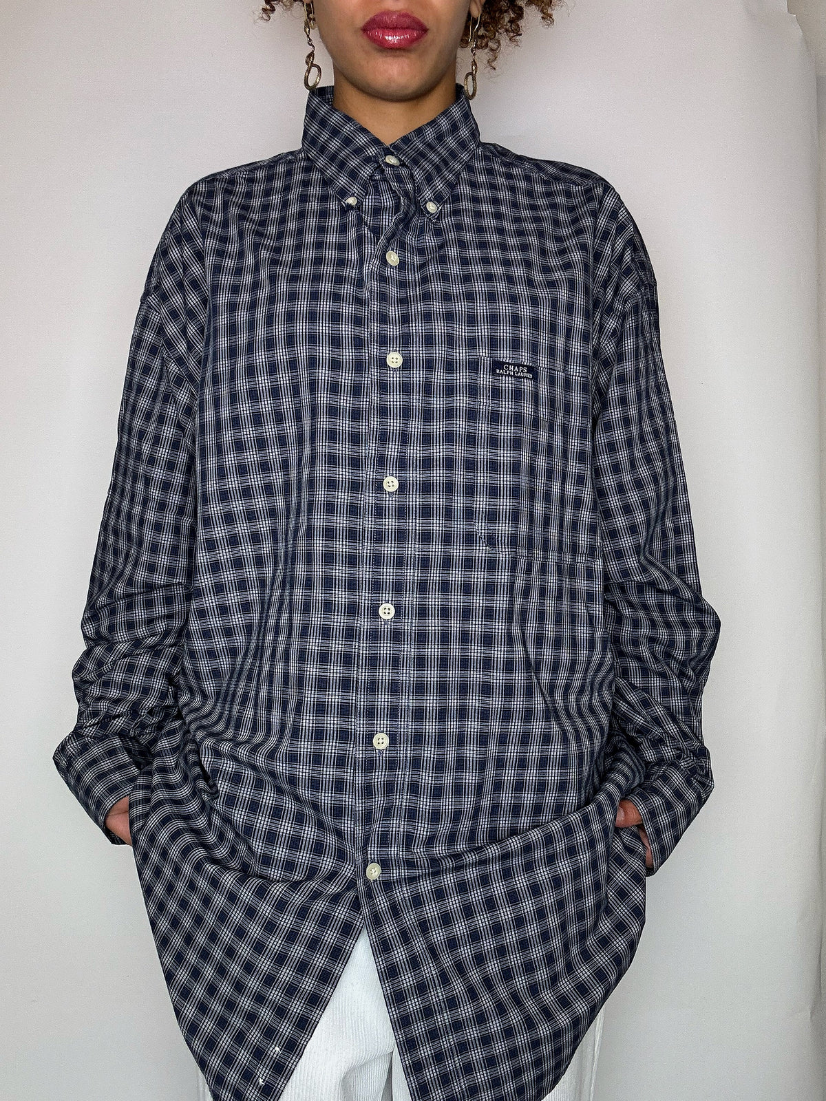 CHAPS BY RALPH LAUREN plaid shirt XL vintage